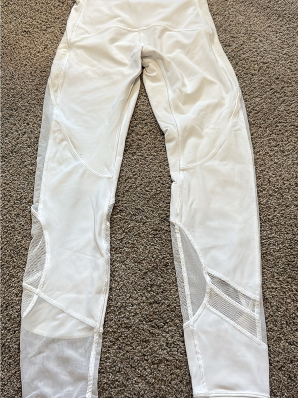 lululemon athletica White Mesh-Accent Leggings